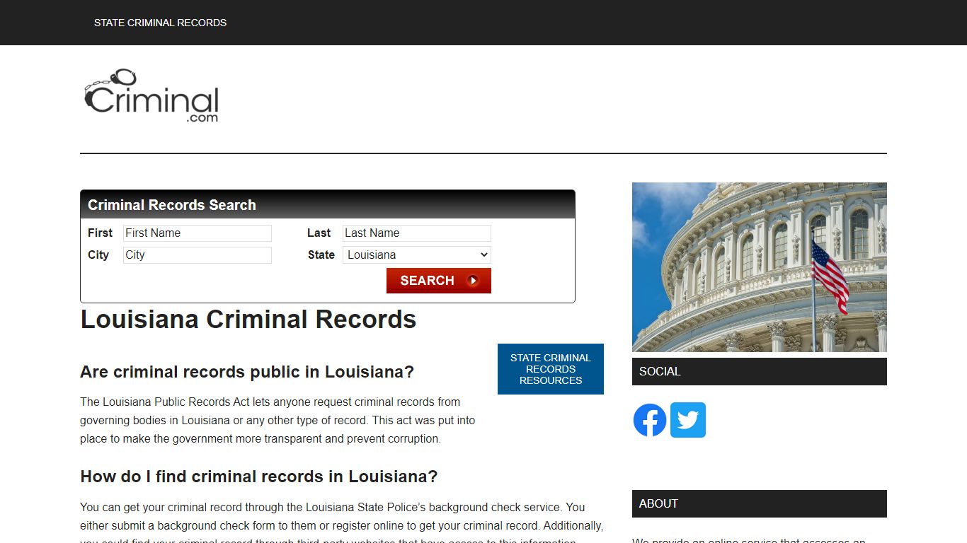 Louisiana Criminal Records